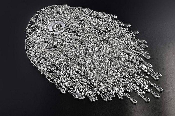 Chandelier Light Shade for Ceiling Pendant Light, Easy Fit Crystal Lamp Shade Lampshade for Bedroom, Living Room, Hallway, Wedding or Party Decoration, Diameter 32 cm, 3 Tiers