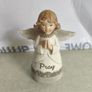 Hand Painted Resin Angel - Pray- 4.25 INCHES Resin Angel Statue in a delicate ivory colour, detailed with the message - Pray . Image 6