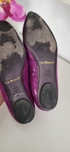 LK Bennett purple leather pointed flats Sz 41 ( Fit 7 - 7.5 UK) Rrp 229 (New)