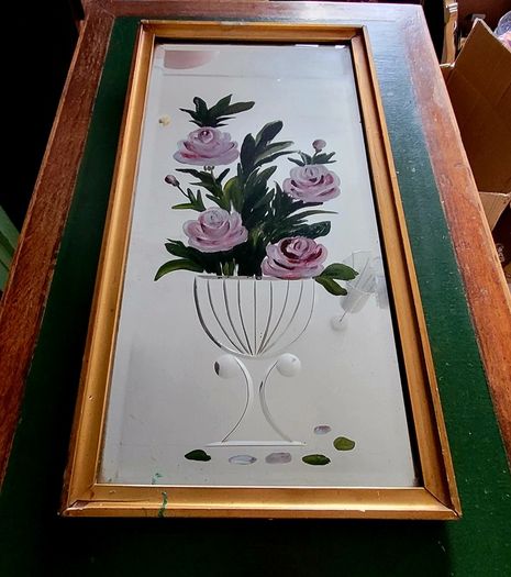 Antique engraved mirror
