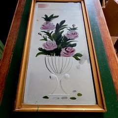 Antique engraved mirror