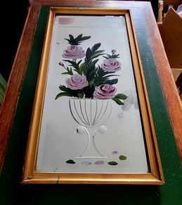 Antique engraved mirror