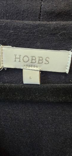 Hobbs London Black & White Patterned V-Neck Top Size L