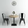 Bistro Table MDF and Steel Round 80x75 cm Oak Colour Image 3