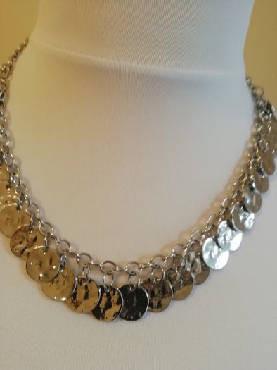 DesignSix London Silver Circular Disc Necklace New With Tags