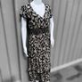 Pre Owned Savida Black & Cream Floral Midi Dress with Lace Detail Image 2