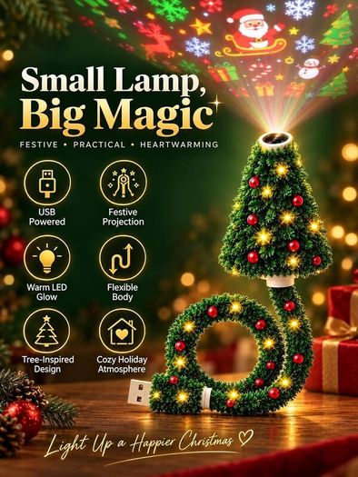 Christmas Tree Projector Night Light 6 Scenes 2 Pack