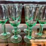 Tall Vintage Artisan Green Wine Water Glasses Sweden 1990s Image 2