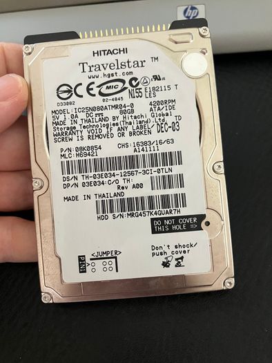 Hitachi Travelstar 80GB 2.5 inch IDE Hard Drive from a Dell Inspiron 5150