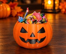 Halloween Pumpkin Sweets Bowl - Jack O Lantern Candy Bowl - 3D