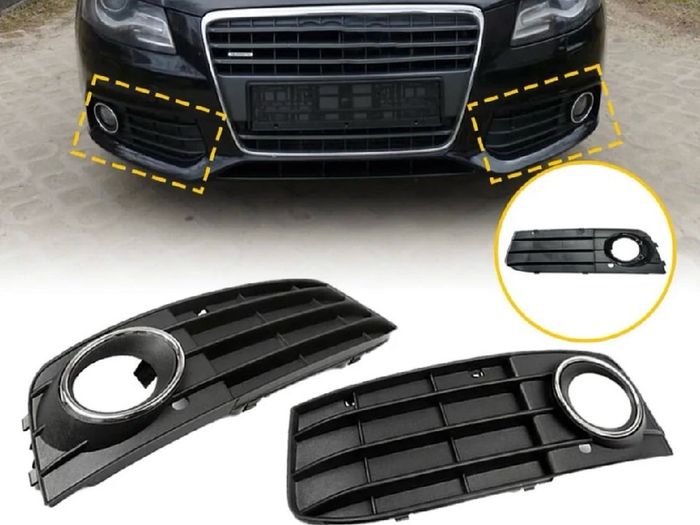 2 x Front Bumper Fog Light Lamp Cover Grill For Audi A4 SE B8 A4L 2009-2012 NEW
