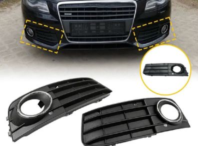 2 x Front Bumper Fog Light Lamp Cover Grill For Audi A4 SE B8 A4L 2009-2012 NEW