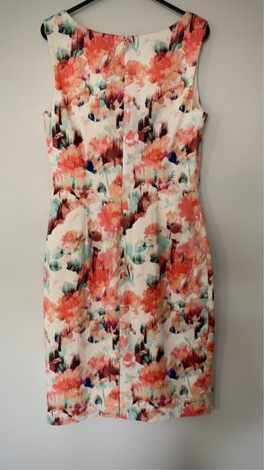 Stunning L.K. Bennett Dr Roxette Watercolour Floral Pencil Dress UK 8 Fully Lined Designer Occasion Dress