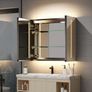 Bathroom Mirror Cabinet with LED Lights, Anti-Fog, Colour Changing & Touch Sensor, Aluminium Double Door, 650x600mm Dimmable, Shaver Socket, Wall Mount Image 4