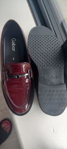 Gabor burgundy patented loafer shoes