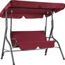 Garden Swing Adjustable Swinging  Hammock Sun Canopy Non-Slip Feet Cushion Balcony Patio Garden Swing Bench Seat Backrest 140 cm Ruby Red Image 2