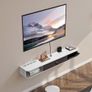 Floating TV Stand, 55 in Wall Mount Entertainment Center with Cable Hole, Modern Floating TV Shelf with Storage Cabinet, Particle Board Console for DVD Player, Cable Box, Game Console, White Image 8