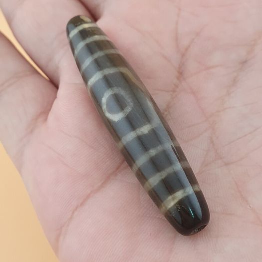 Vintage Himalayan 3 Eyes Tibetan Agate Dzi Bead Amulet
