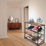 Shoe Rack, 4-Tier Shoe Racks Storage with Flat & Slant Adjustable Metal Mesh Shelves, Free Standing Shoe Rack Organizer for Entryway, Hallway, Closet, Industrial, Rustic Brown Black (FREE POSTAGE) Image 3