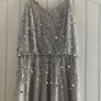 Brand New Silver Grey Chiffon & Sequin Floor Length Party Dress Size UK8 Image 5