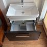 White Sonas Sink and Black Vanity Unit Image 2