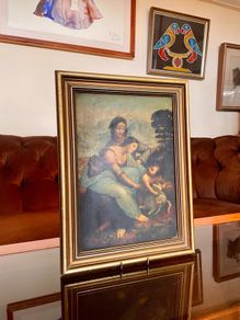 Early 20th Century Vintage Framed Religious Art Lithograph Print