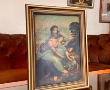 Early 20th Century Vintage Framed Religious Art Lithograph Print