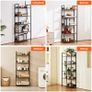 Metal Bookshelf, 5-Tier Tall Industrial Bookshelf Freestanding Display Shelving Unit Image 7