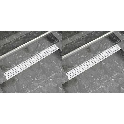 Linear Shower Drain 2 pcs Line 930x140 mm Stainless Steel