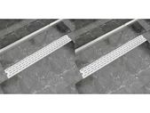 Linear Shower Drain 2 pcs Line 930x140 mm Stainless Steel