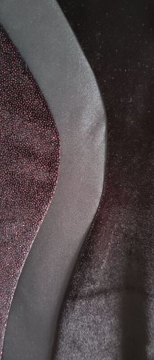 Velvet Black with red glitter and leather stripe mini dress size fits 6 /8 never worn