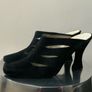 Black Suede Mules Image 4