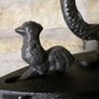 Antique Heavy Solid Coal Charcoal Ironing Iron With Rooster Catch Image 4