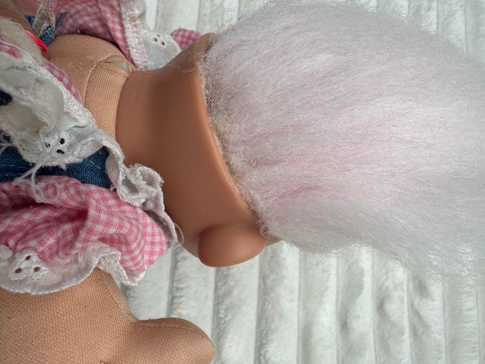 Russ Vintage Troll Kidz Daisy Troll Dress Plush Doll Used Dirty Damaged Please see pictures