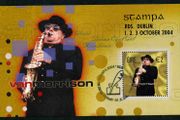 2004 Ireland Stampa Public Souvenir Van Morrison Commemorative Stamp Miniature Sheet Overprinted for Stampa Used with show Cancel (Shamrock) 1st October 2004