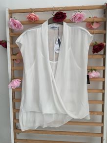 top Bnwt chiffon drape front top size X-Large Amber brand