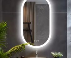 Oval LED Bathroom Mirror Wall Mounted, Anti-Fog, Backlit, Touch