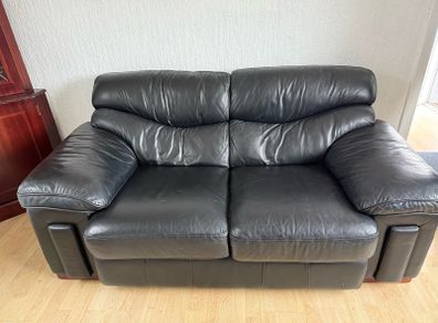 black two seater sofa