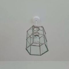2 Chrome glass panel chandeliers both for 30 euro.