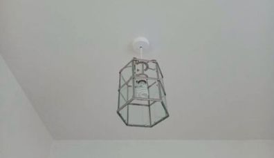 2 Chrome glass panel chandeliers both for 30 euro.