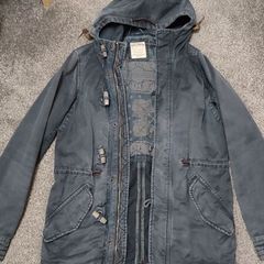 pull and bear men faded navy blue small but long jacket