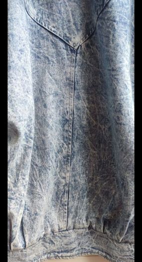 Rare True Vintage 80s/90s Acid Wash Denim Coat. Made in Britain. Sherpa fleece lined.