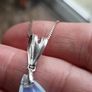 Fabulous Teardrop Sterling Silver Rainbow Moonstone Pendant Set Image 4