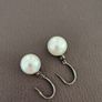silver hook Salt water pearl drop earrings Image 4