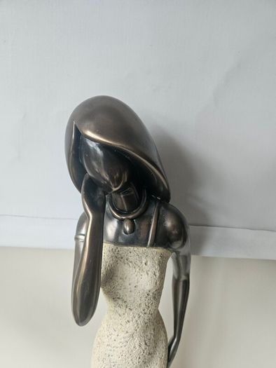 2 X Figurines  "lady Serenity" Ornaments LARGE From The Juliana Stone Featuring A Bronze And Stone Effect Finish.  Dimensions 62cm Heigh (25inches) X 22cm  Wide At Base.