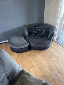 swivel chair and footstool