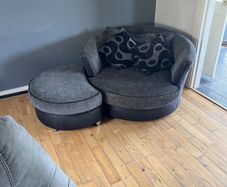 swivel chair and footstool