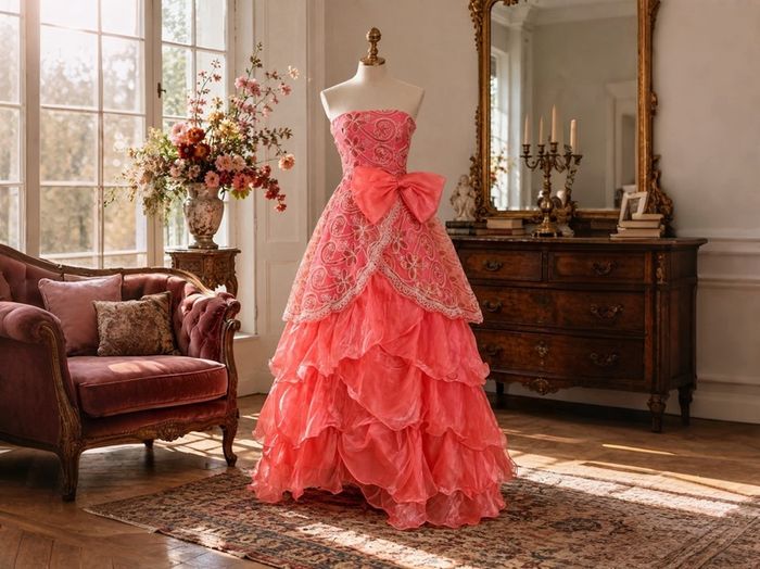 Coral pink evening gown Size XS