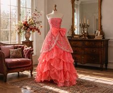Coral pink evening gown Size XS