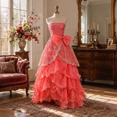Coral pink evening gown Size XS